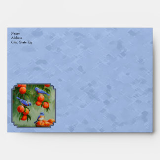 Bluebirds and Peaches Blue Envelope