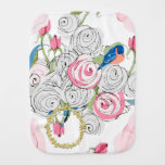 Bluebirds And Roses Burp Cloth at Zazzle