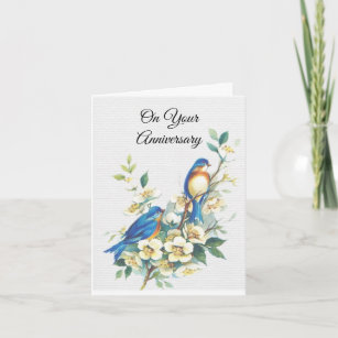 Bluebirds Anniversary Greeting Card