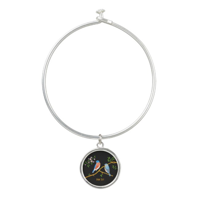 Bluebirds Bangle Bracelet (Front)