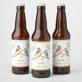 Bluebirds Beer Bottle Label