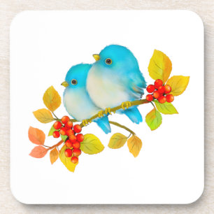 Bluebirds Bird Art Beverage Coaster