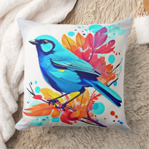 Bluebird's Bliss Art Throw Pillow