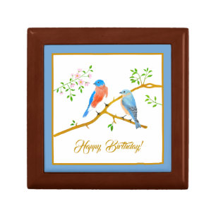 Bluebirds Blue Frame Small Gift Box