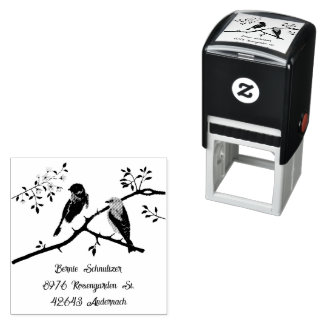 Bluebirds Custom Self Ink Stamp
