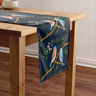 Bluebirds Dark Blue Table Runner