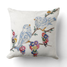 Bluebirds Embroidered by Alice Flynn