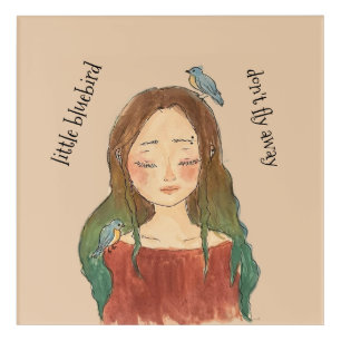 Bluebirds Girl Don't Fly Away Acrylic Print