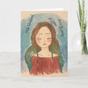 Bluebirds Girl Don't Fly Away Card