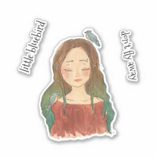 Bluebirds Girl Don't Fly Away Sticker