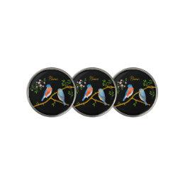 Bluebirds Golf Ball Markers Black