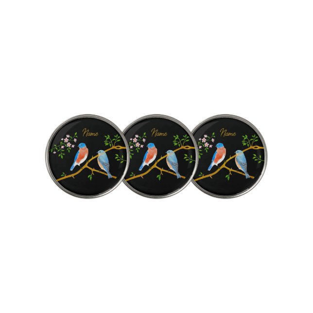 Bluebirds Golf Ball Markers Black (3 Up)