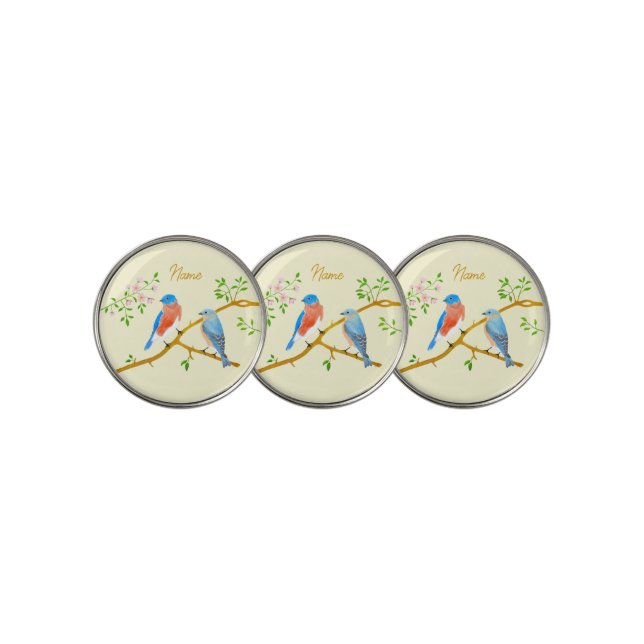 Bluebirds Golf Ball Markers Pale Yellow (3 Up)