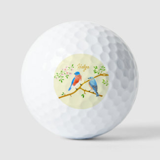 Bluebirds Golf Ball Markers Pale Yellow