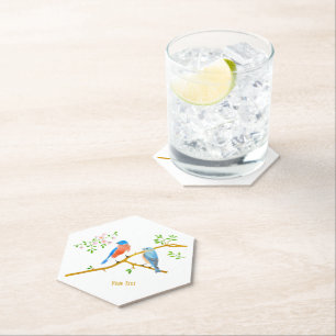 Bluebirds Hexagon Pointed Coasters