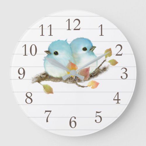 Bluebirds Home Decor Wall Clock