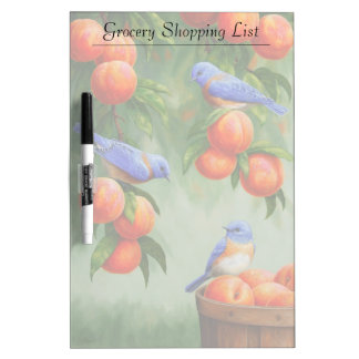 Bluebirds in a Peach Tree Orchard Dry-Erase Board