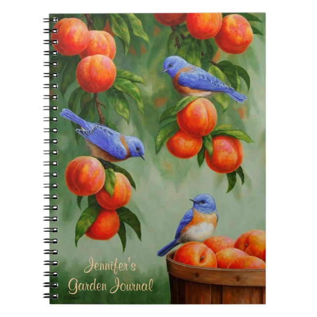 Bluebirds in a Peach Tree Orchard Notebook (Front)