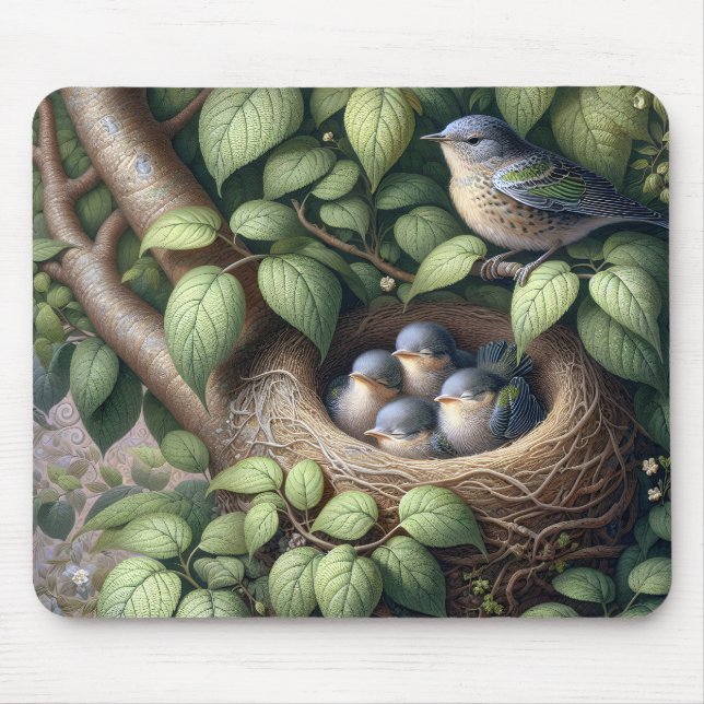 Bluebirds In Nest Mouse Pad (Front)