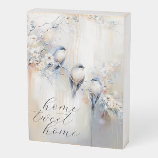 Bluebirds in Spring  Wooden Box Sign