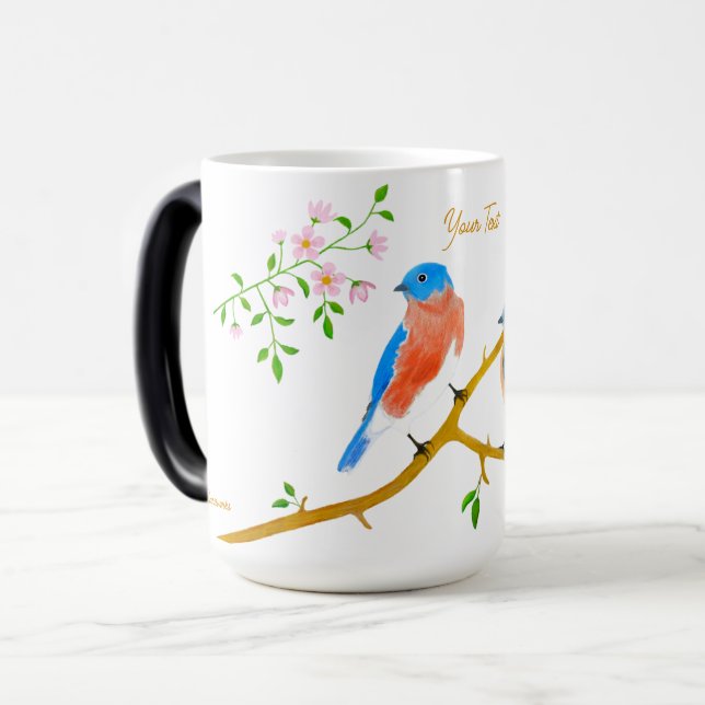 Bluebirds Large Magic Mug (Front Left)