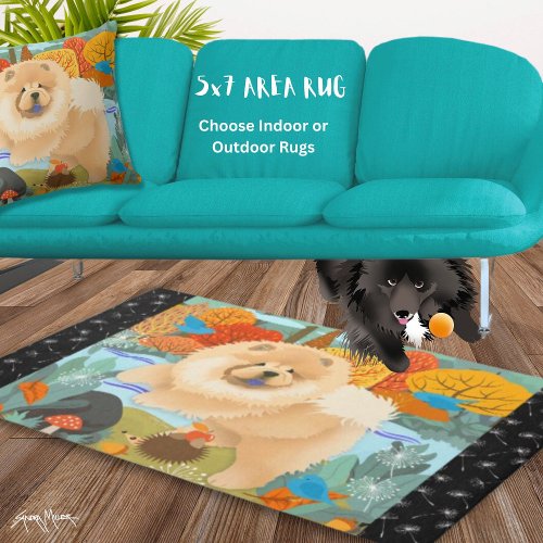 BLUEBIRDS OF HAPPINESS 5x7  Chow Area Rug 