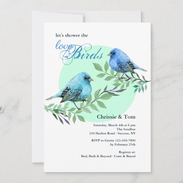 Bluebirds on a Branch Invitation (Front)