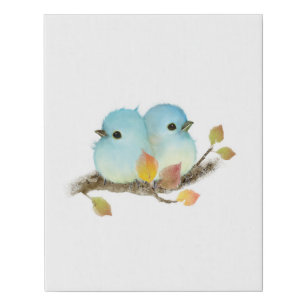 Bluebirds Painting Wrapped Canvas Print