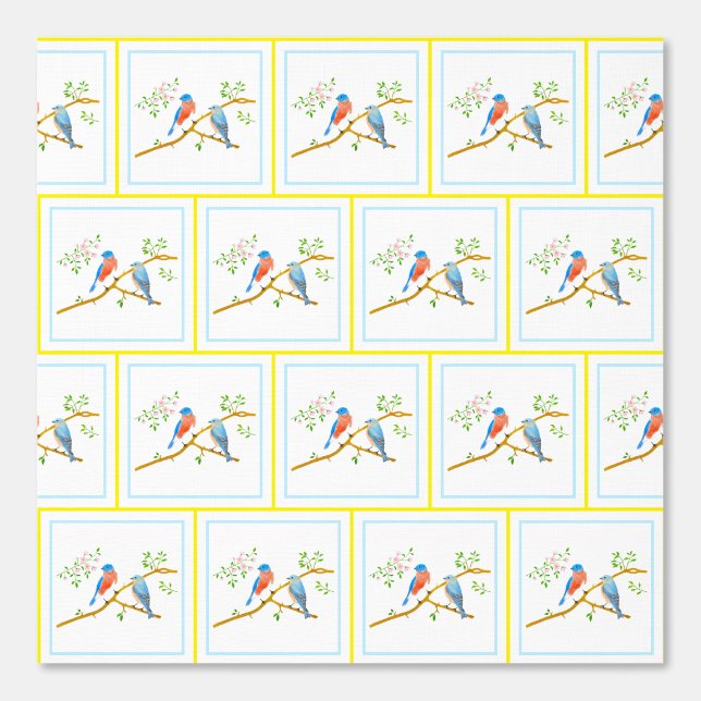 Bluebirds Peel and Stick Wallpaper (Front)