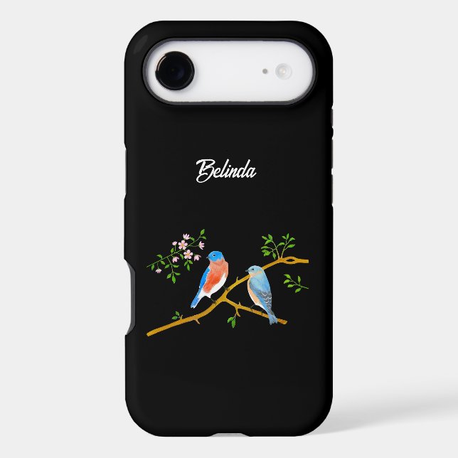 Bluebirds Personalized Case-Mate iPhone Case (Back)