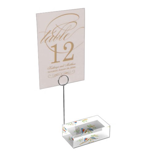 Bluebirds Place Card Holder Clear