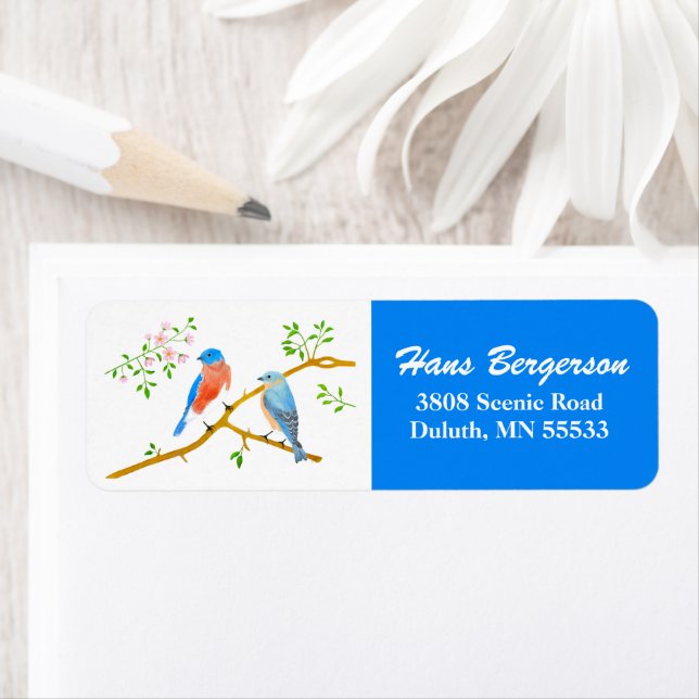 Bluebirds Return Address Labels (Insitu)