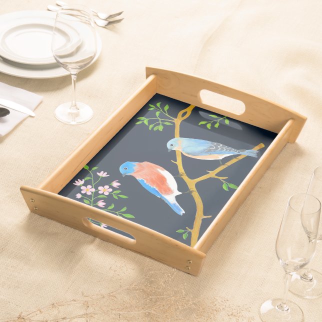 Bluebirds Serving Tray (Front)