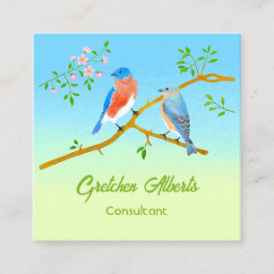 Bluebirds Square Business Card
