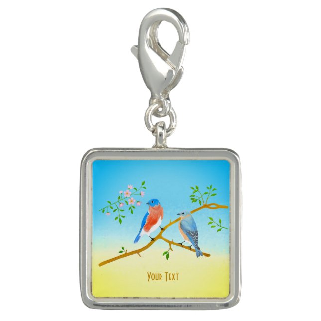 Bluebirds Square Charm (Front)