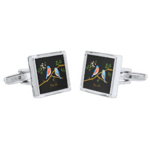 Bluebirds Square Cufflinks
