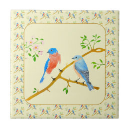 Bluebirds Tiled Ceramic Tile