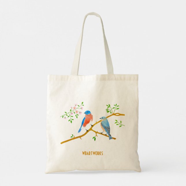 Bluebirds Tote Bag (Back)