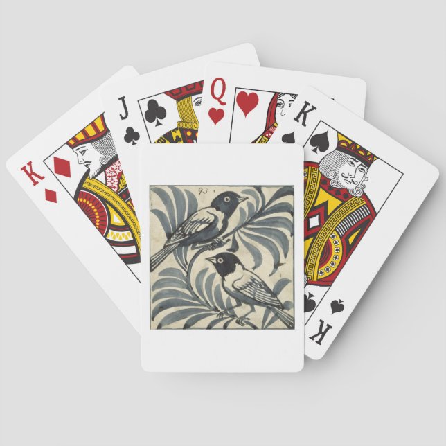 Bluebirds (w/c on paper) poker cards (Back)