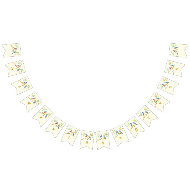 Bluebirds Wedding Bunting Flags (All)