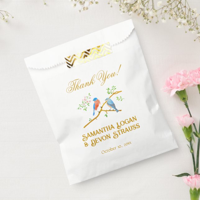 Bluebirds Wedding Favor Bag (Sealed)