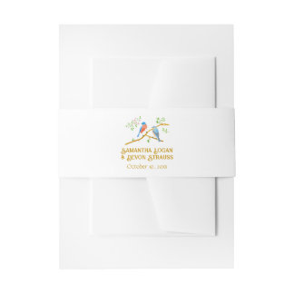 Bluebirds Wedding Invitation Belly Band