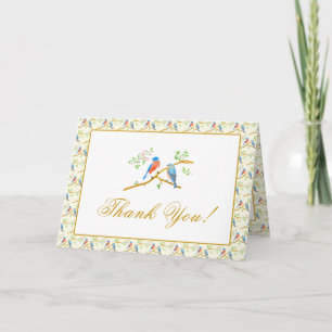 Bluebirds Wedding Letterpress Thank You Card
