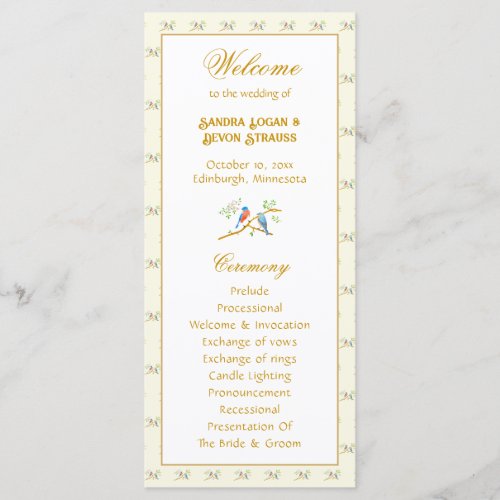 Bluebirds Wedding Program