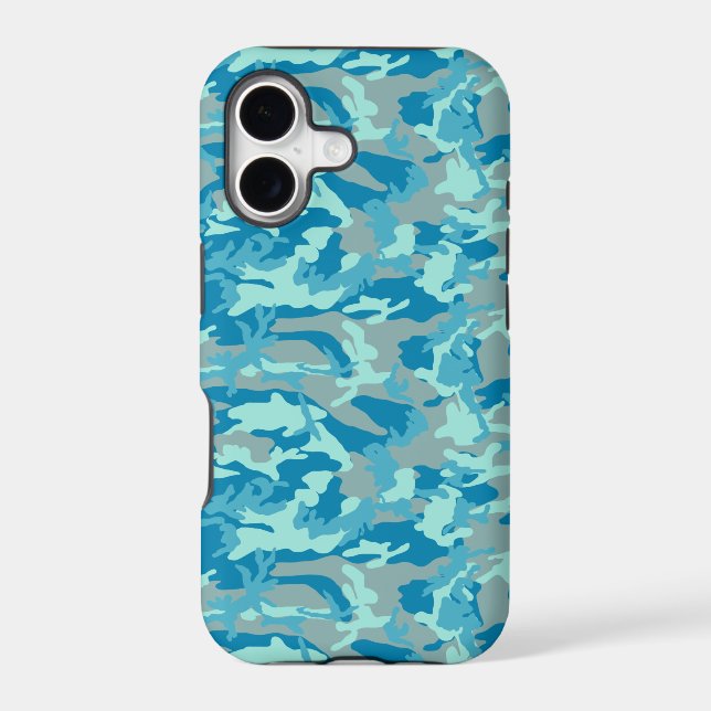 BlueBlast Camo Pattern Iphone Case (Back)