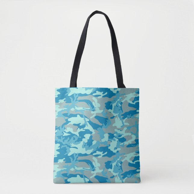 BlueBlast Camo Pattern Tote Bag (Front)