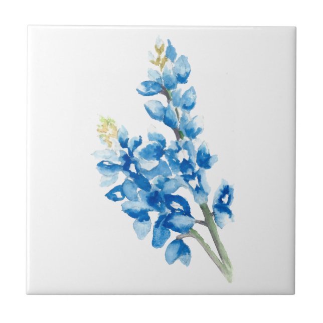 Bluebonnet 4 ceramic tile (Front)