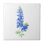 Bluebonnet 7 Ceramic Tile<br><div class="desc">This image is the seventh in a series of watercolor bluebonnet paintings.</div>