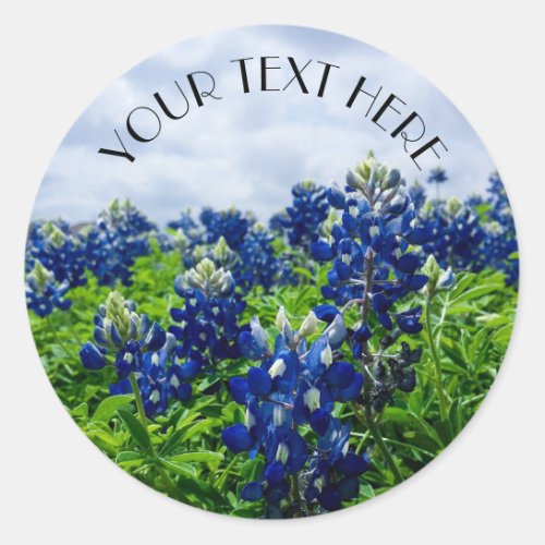 Bluebonnet Blue Flower Texas texan Floral Classic Round Sticker