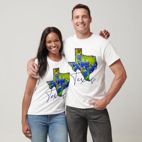 Bluebonnet Field In State of Texas T_Shirt